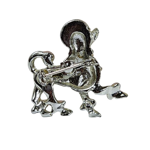 Vintage Pink Poodle Dog Brooch Pin Rhinestone Collar Textured Enamel Retro... - Picture 5 of 6